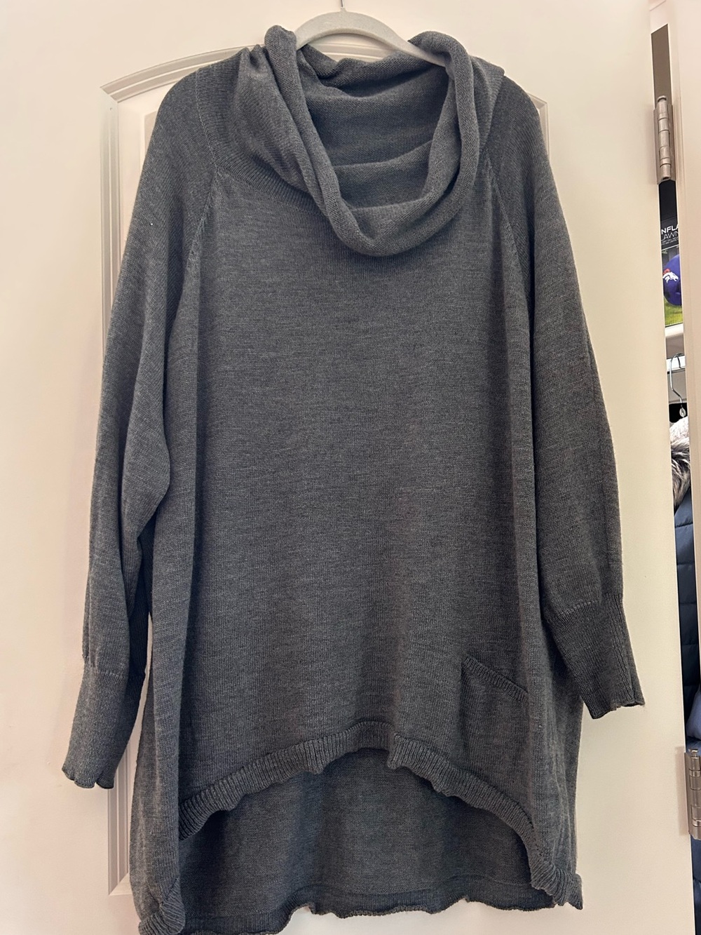 Eileen Fisher 100% Merino Wool Lagenlook Oversized Cowl Neck Sweater. Tunic. XL